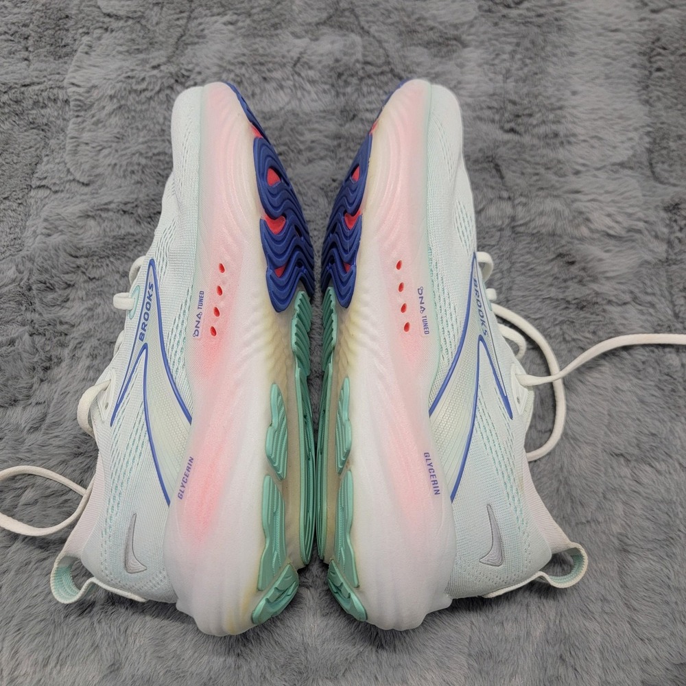 Brooks Glycerin 22 Shoes Womens 10.5B White Mint Road Running Cushion Sneakers - Picture 7 of 11